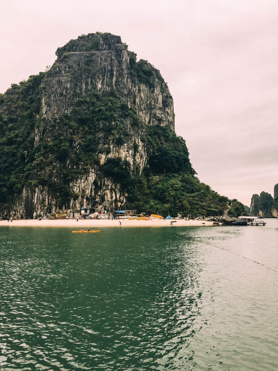 View of Thein Canh Son Cave in Halong Bay, Vietnam
